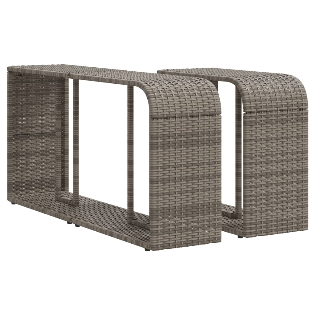 Vidaxl Storage Scores 2 St Poly Rattan Gray