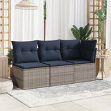 Vidaxl tuinhoekbank met kussens poly rattan grijs