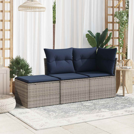 Vidaxl tuinkruk met kussen 55x55x37 cm poly rattan grijs
