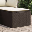 Vidaxl tuinkruk met kussen 55x55x37 cm poly rattan bruin