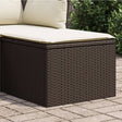 Vidaxl tuinkruk met kussen 55x55x37 cm poly rattan bruin