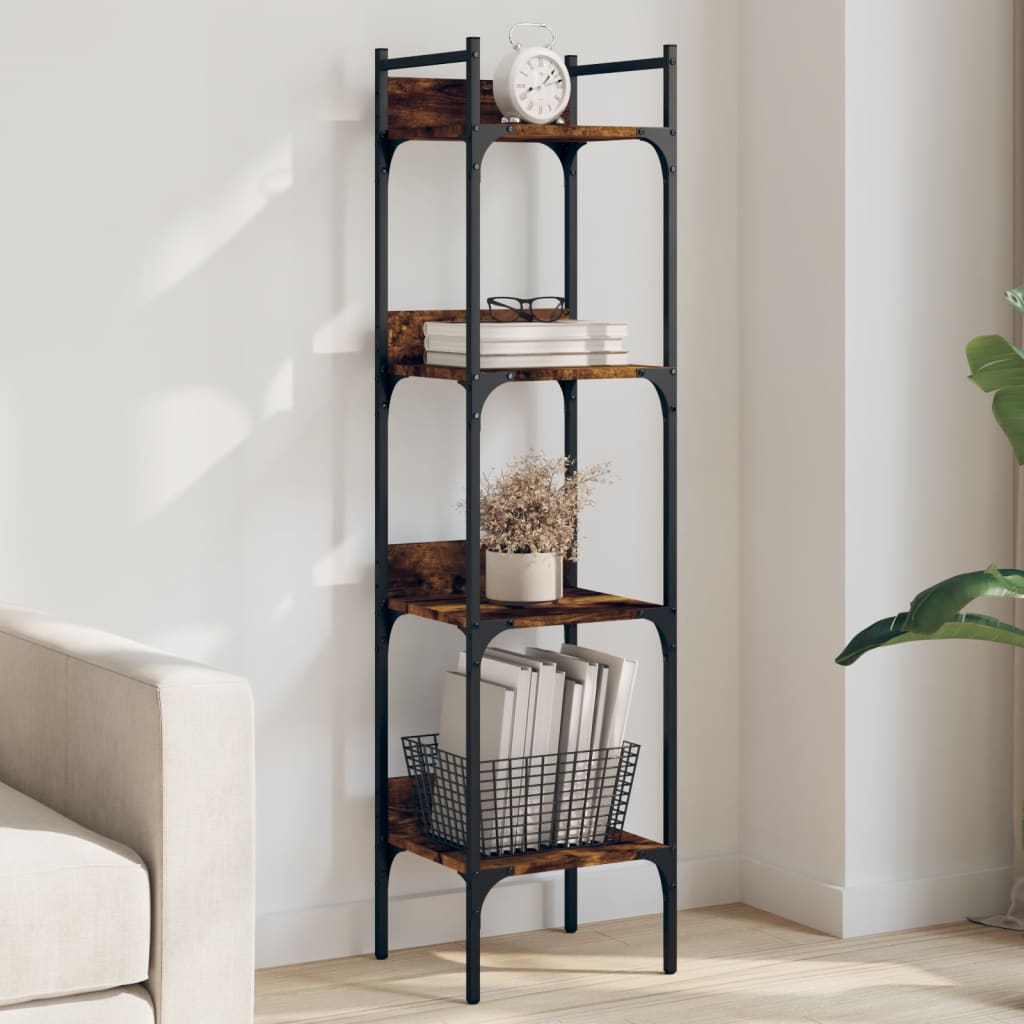 Vidaxl boekenkast 4-laags 35x30x138,5 cm bewerkt hout gerookt eiken
