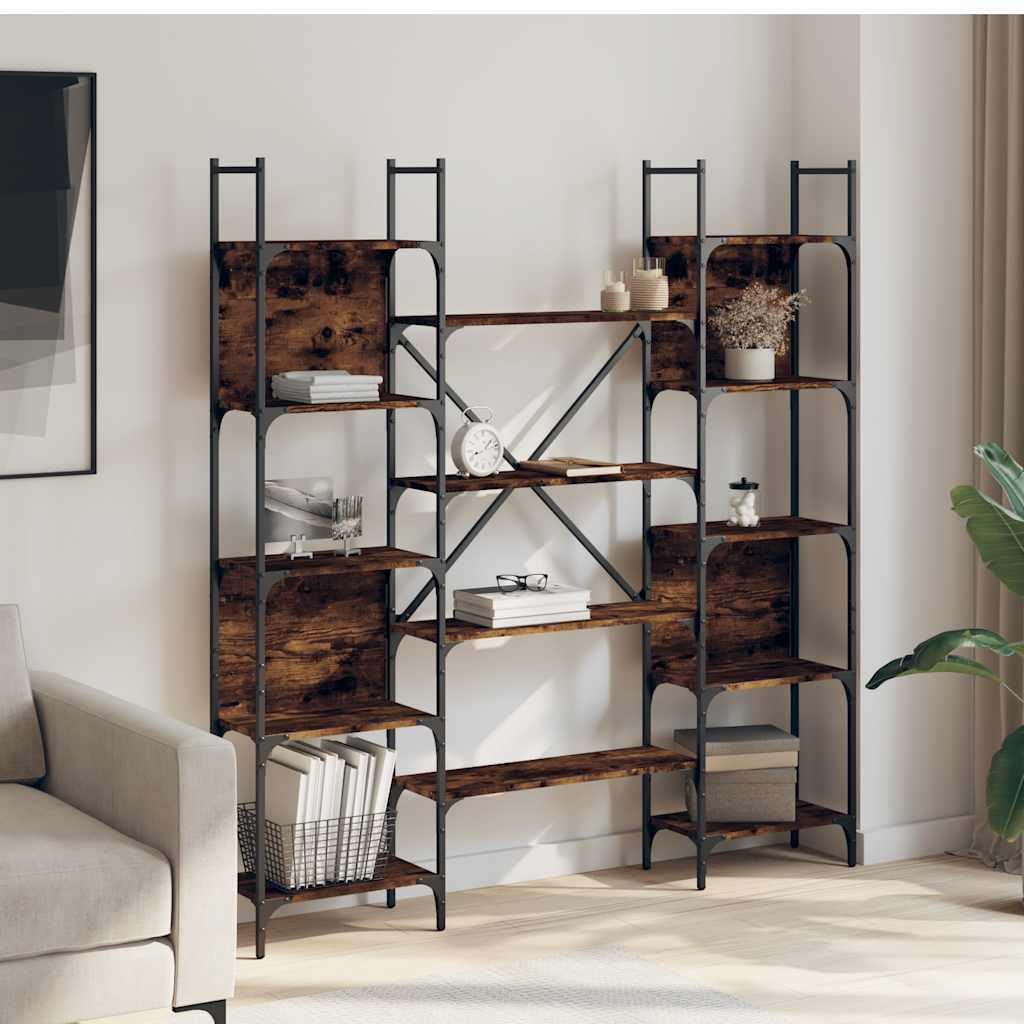 Vidaxl boekenkast 155,5x24x166,5 cm bewerkt hout gerookt eikenkleurig