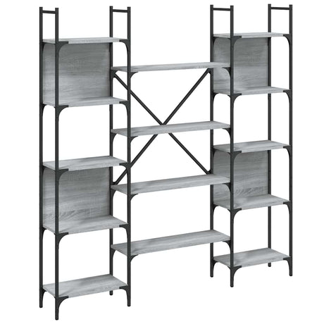 Vidaxl boekenkast 155,5x24x166,5 cm bewerkt hout grijs sonoma eiken