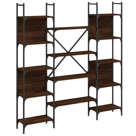 Vidaxl boekenkast 155,5x24x166,5 cm bewerkt hout bruin eikenkleur
