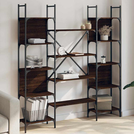 Vidaxl boekenkast 155,5x24x166,5 cm bewerkt hout bruin eikenkleur
