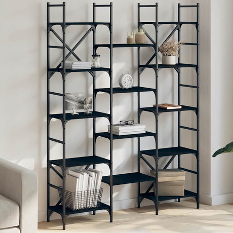 Vidaxl boekenkast 127,5x28,5x172,5 cm bewerkt hout zwart