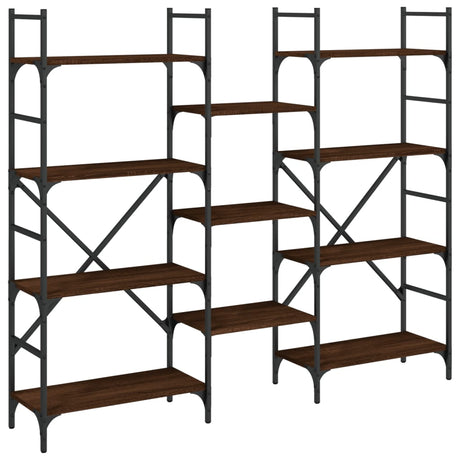 Vidaxl boekenkast 160x28,5x136,5 cm bewerkt hout bruin eikenkleur