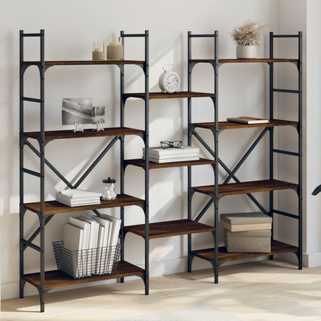Vidaxl boekenkast 160x28,5x136,5 cm bewerkt hout bruin eikenkleur