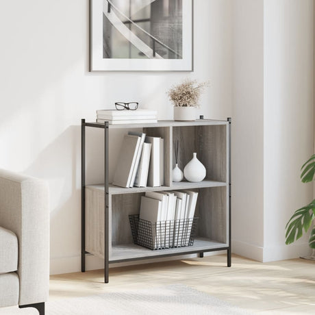 Vidaxl boekenkast 72x28x77,5 cm bewerkt hout grijs sonoma eikenkleur