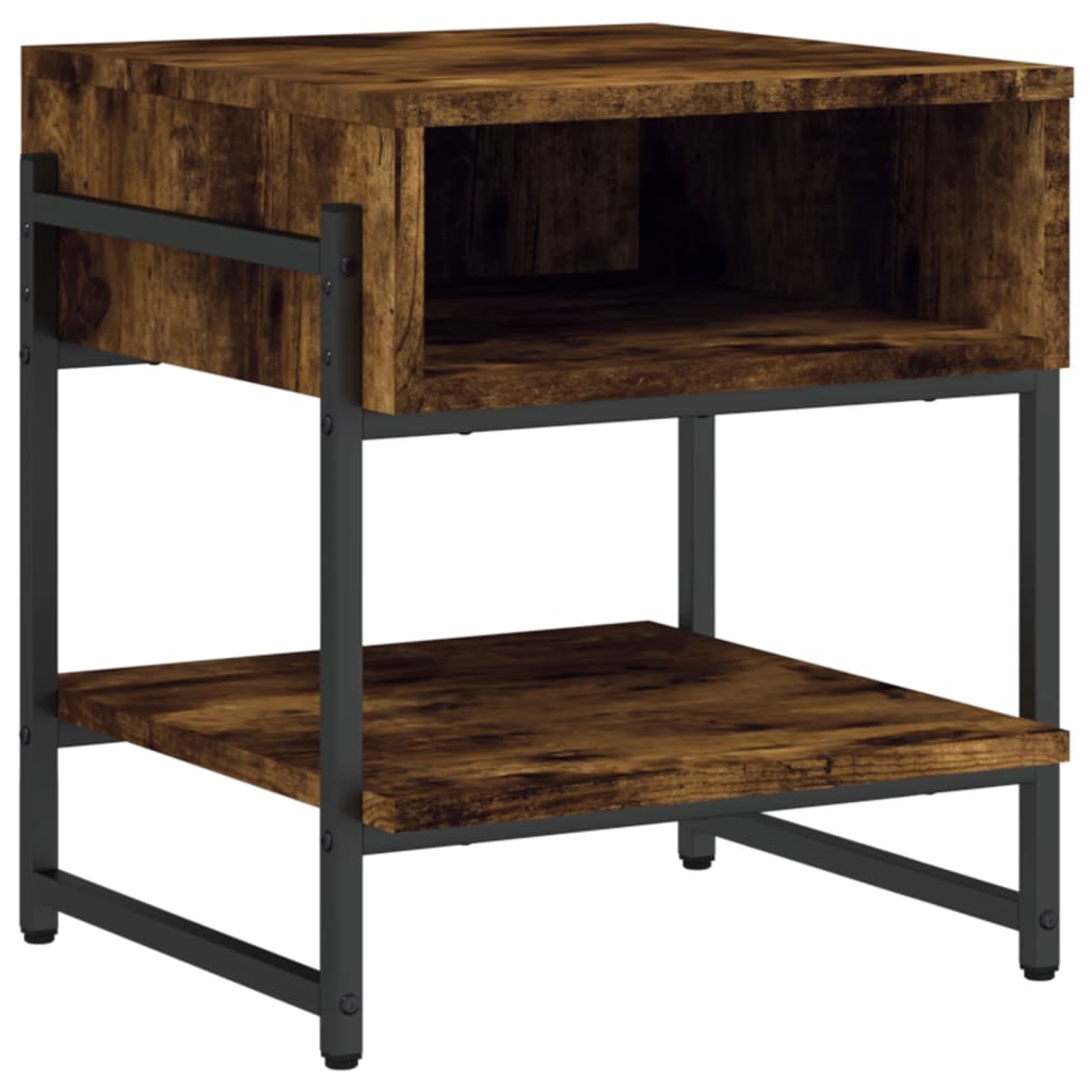 Vidaxl salontafel 40x40x45 cm bewerkt hout gerookt eikenkleurig