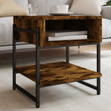 Vidaxl salontafel 40x40x45 cm bewerkt hout gerookt eikenkleurig