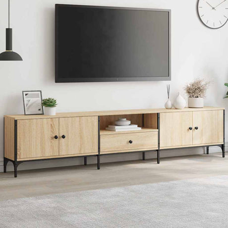 Vidaxl tv-meubel met lade 200x25x44 cm bewerkt hout sonoma eikenkleur