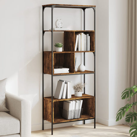 Vidaxl boekenkast 5-laags 76x33x188,5 cm bewerkt hout gerookt eiken