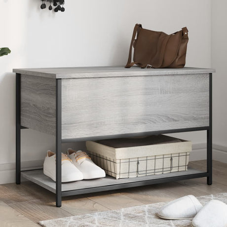Vidaxl opbergbankje 70x42,5x47 cm bewerkt hout grijs sonoma eikenkleur