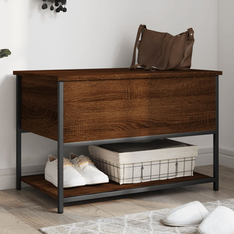Vidaxl opbergbankje 70x42,5x47 cm bewerkt hout bruin eikenkleur