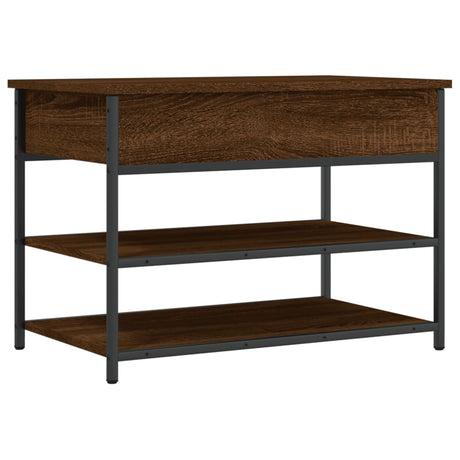 Vidaxl schoenenbankje 70x42,5x50 cm bewerkt hout bruin eikenkleur