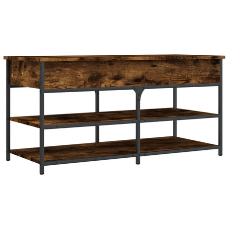 Vidaxl schoenenbankje 100x42,5x50 cm bewerkt hout gerookt eikenkleurig