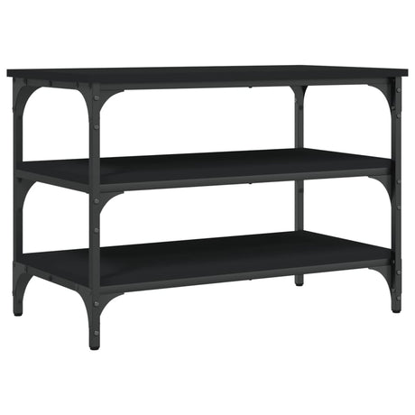 Vidaxl schoenenbankje 70x38,5x49 cm bewerkt hout zwart