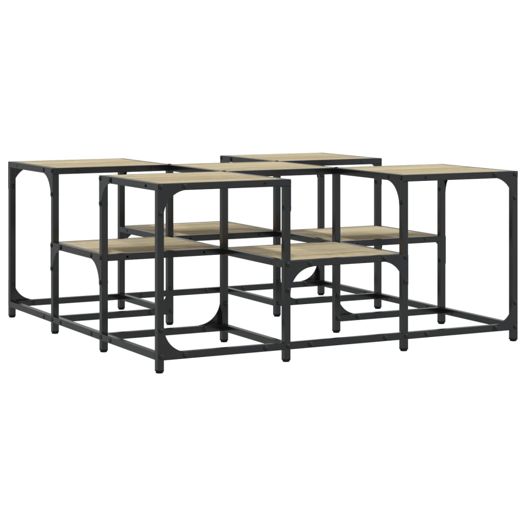 Vidaxl salontafel 91x91x40 cm bewerkt hout sonoma eikenkleurig