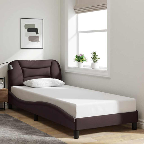 Vidaxl bedframe zonder matras hvar 80x200 cm stof donkerbruin
