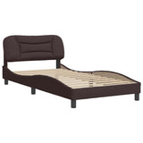 Vidaxl bedframe zonder matras hvar 100x200 cm stof donkerbruin