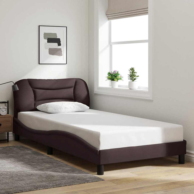 Vidaxl bedframe zonder matras hvar 100x200 cm stof donkerbruin