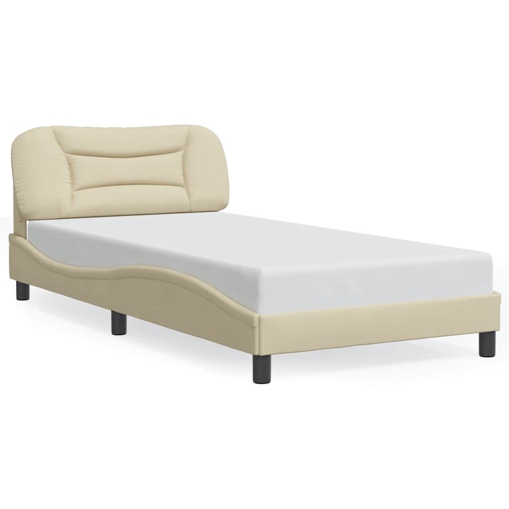 Vidaxl bedframe zonder matras hvar 100x200 cm stof crèmekleurig