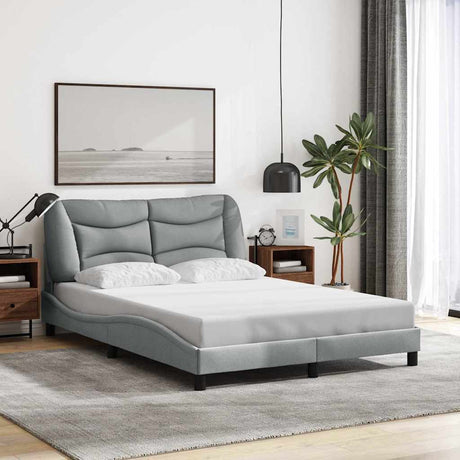 Vidaxl bedframe zonder matras hvar stof lichtgrijs 140x200 cm