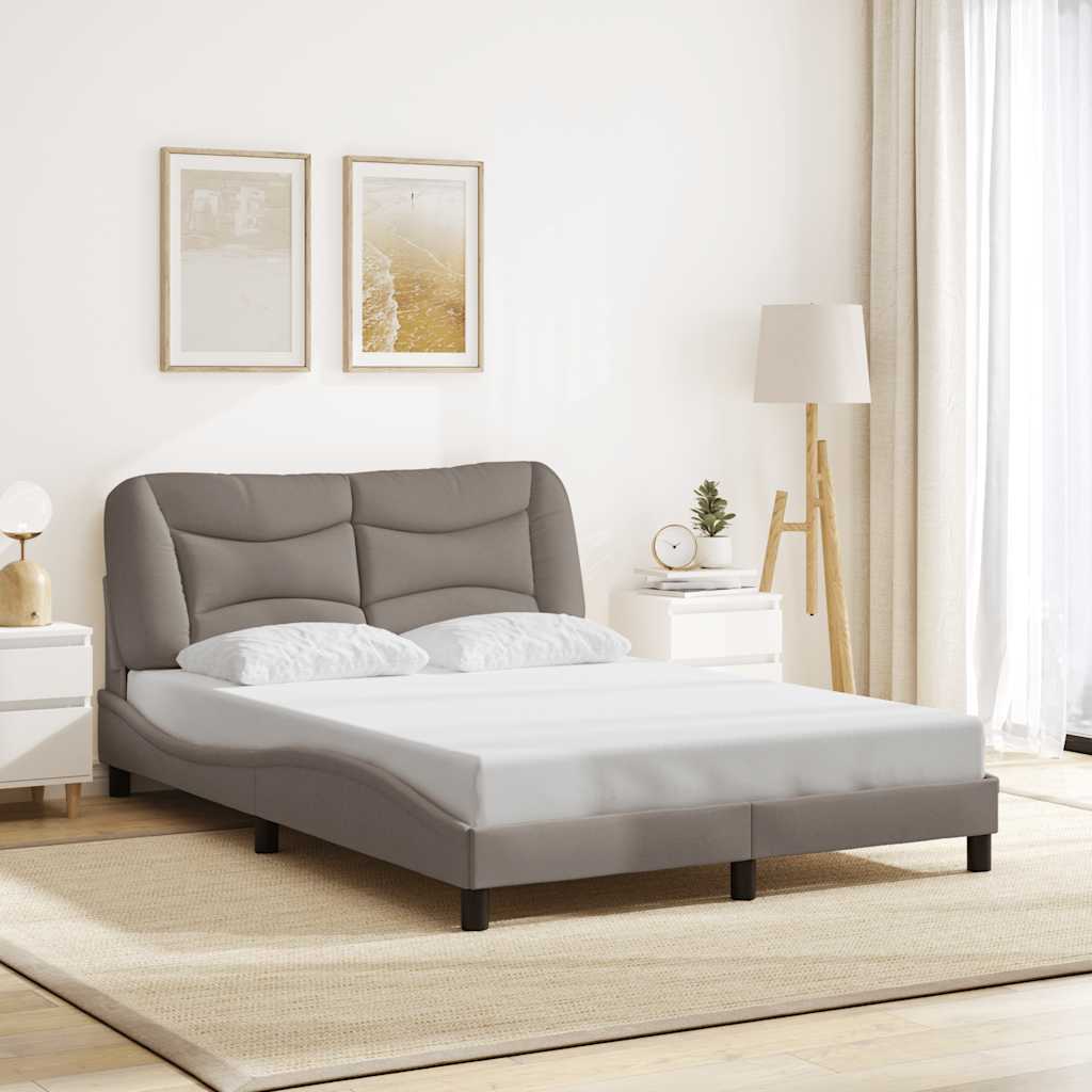 Vidaxl bedframe zonder matras hvar stof taupe 140x200 cm