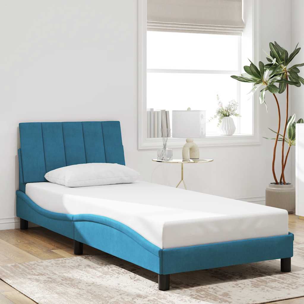 Vidaxl bedframe zonder matras hanko fluweel blauw 80x200 cm