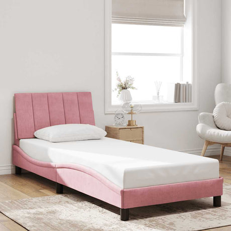Vidaxl bedframe zonder matras hanko fluweel roze 80x200 cm