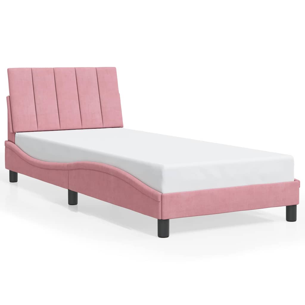 Vidaxl bedframe zonder matras hanko fluweel roze 90x190 cm
