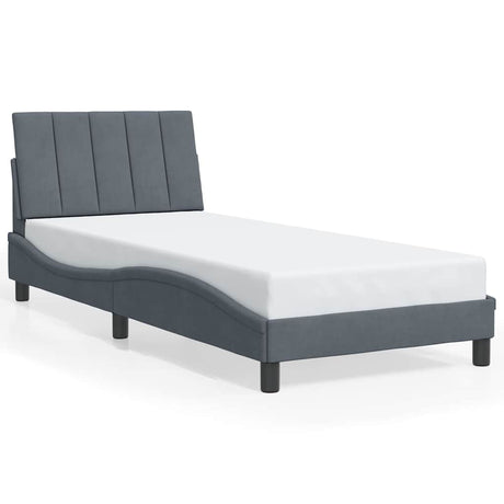 Vidaxl bedframe zonder matras hanko 90x200 cm fluweel donkergrijs