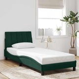 Vidaxl bedframe zonder matras hanko 90x200 cm fluweel donkergroen