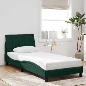Vidaxl bedframe zonder matras hanko 90x200 cm fluweel donkergroen