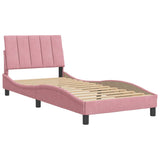 Vidaxl bedframe zonder matras hanko fluweel roze 90x200 cm