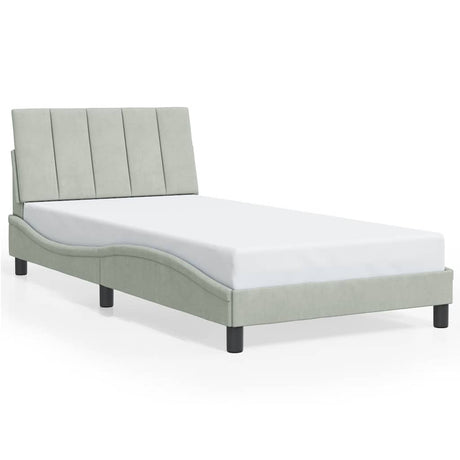 Vidaxl bedframe zonder matras hanko 100x200 cm fluweel lichtgrijs