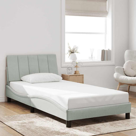 Vidaxl bedframe zonder matras hanko 100x200 cm fluweel lichtgrijs