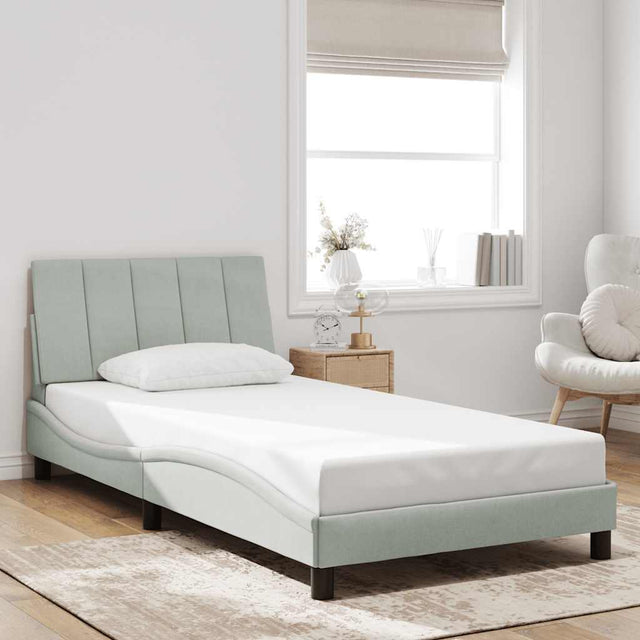 Vidaxl bedframe zonder matras hanko 100x200 cm fluweel lichtgrijs