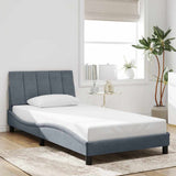 Vidaxl bedframe zonder matras hanko 100x200 cm fluweel donkergrijs