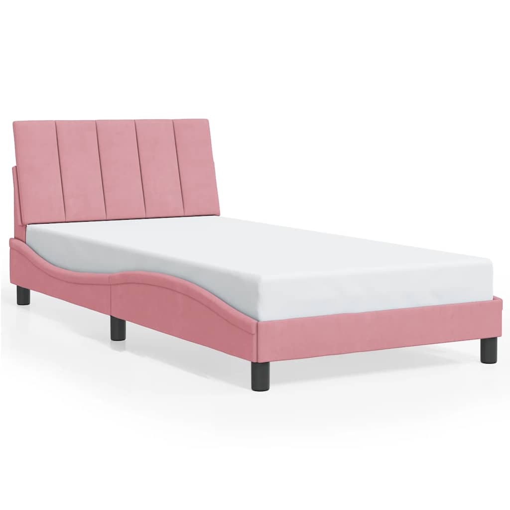 Vidaxl bedframe zonder matras hanko fluweel roze 100x200 cm
