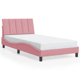 Vidaxl bedframe zonder matras hanko fluweel roze 100x200 cm