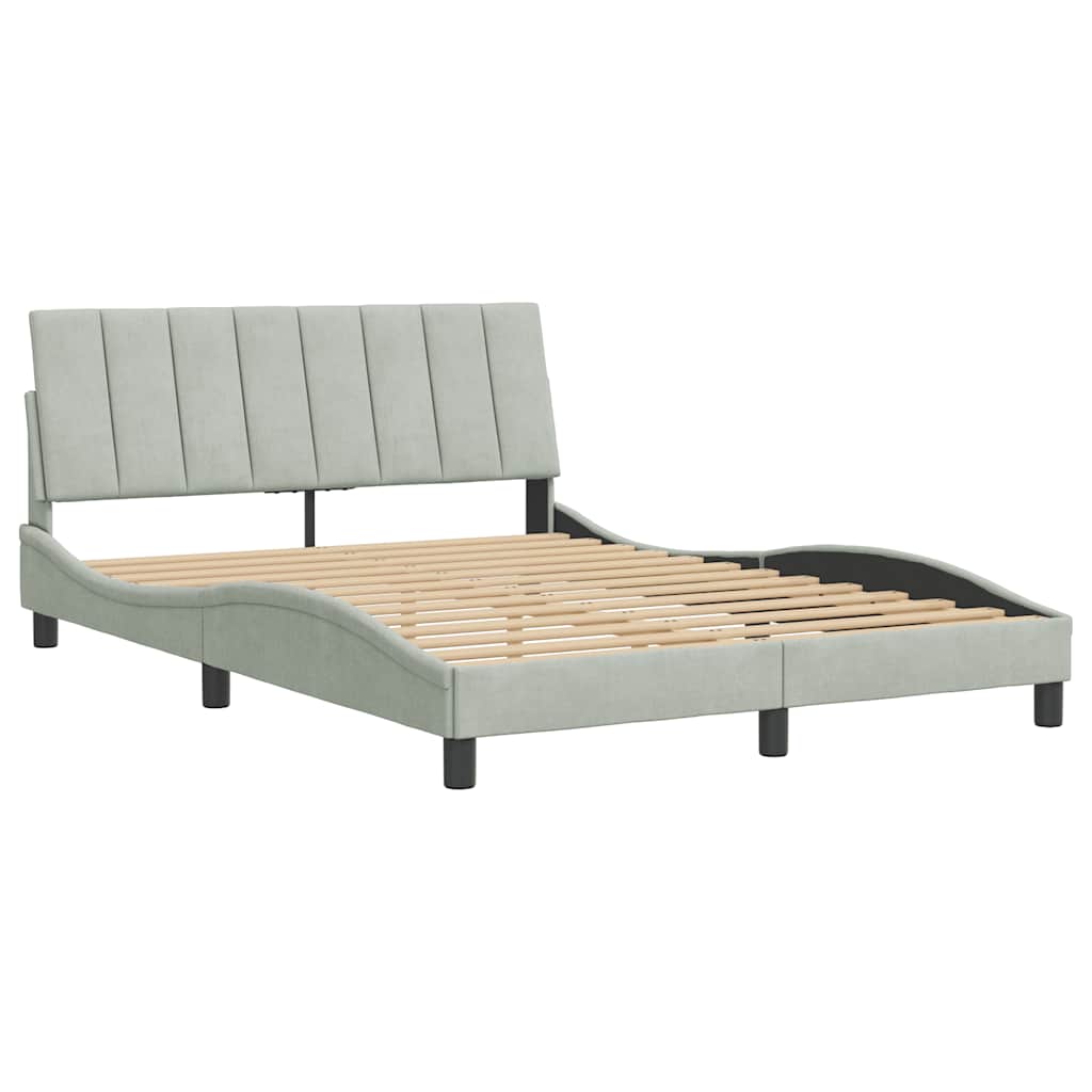 Vidaxl bedframe zonder matras hanko 120x200 cm fluweel lichtgrijs