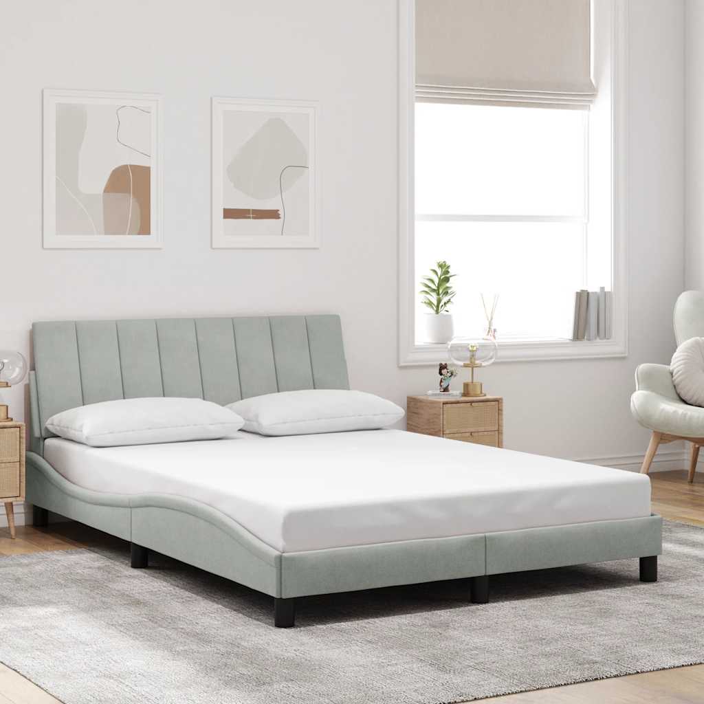 Vidaxl bedframe zonder matras hanko 120x200 cm fluweel lichtgrijs