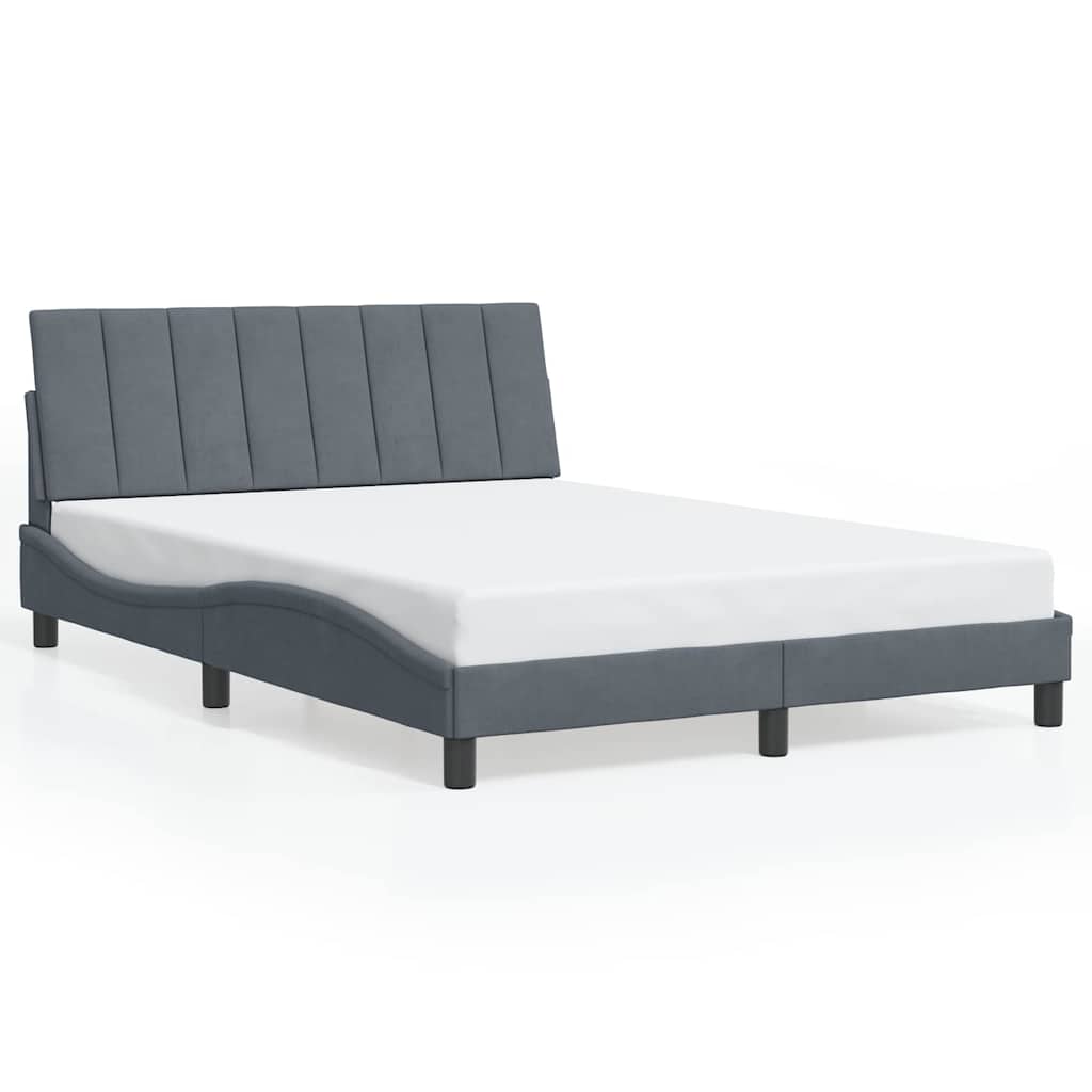 Vidaxl bedframe zonder matras hanko 120x200 cm fluweel donkergrijs