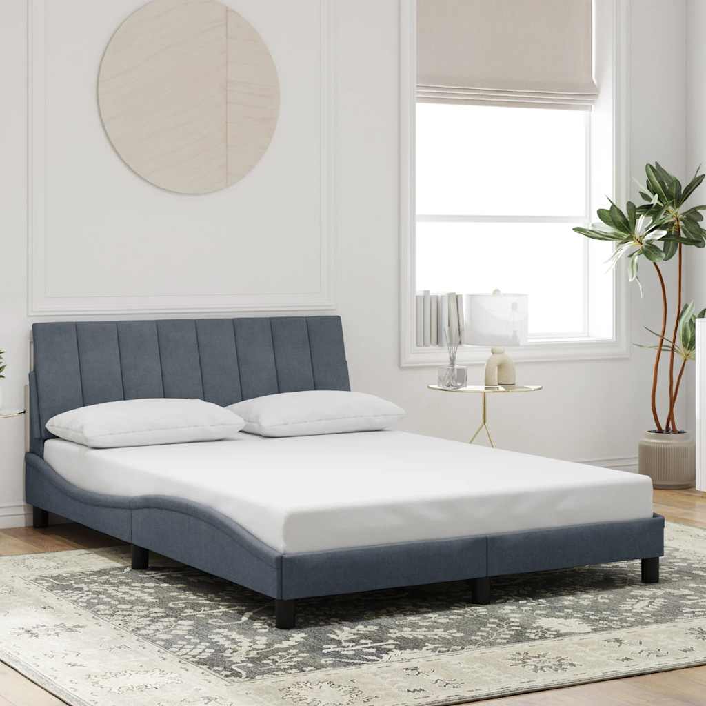 Vidaxl bedframe zonder matras hanko 120x200 cm fluweel donkergrijs