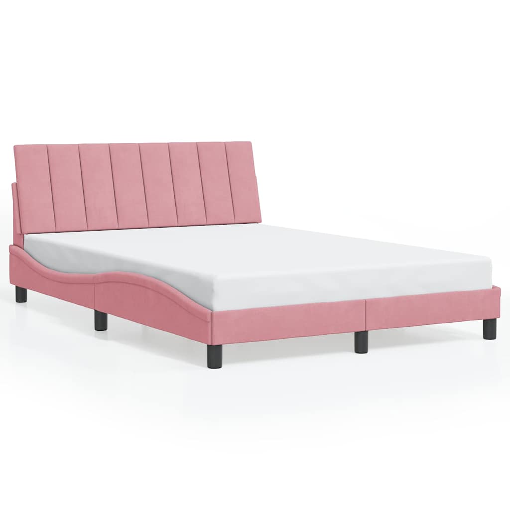 Vidaxl bedframe zonder matras hanko fluweel roze 120x200 cm