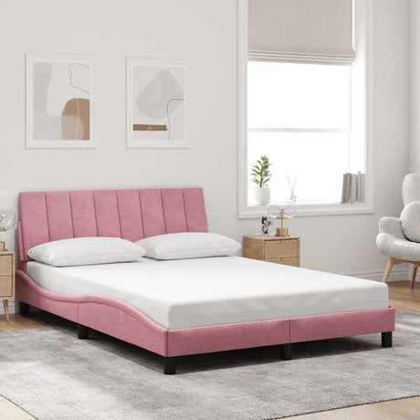 Vidaxl bedframe zonder matras hanko fluweel roze 120x200 cm
