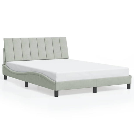 Vidaxl bedframe zonder matras hanko 140x190 cm fluweel lichtgrijs